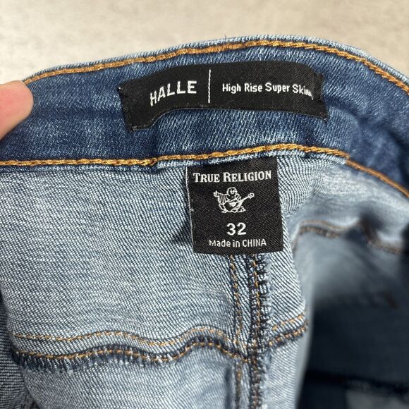 True Religion Jeans‎ Women’s Size 32 Halle High Rise Super Skinny Grunge Ankle - Picture 8 of 13